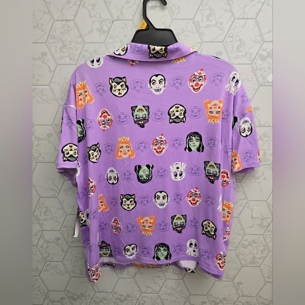 Nwt Way To Celebrate Halloween Women's Monster Print Shorty Pajama Set - Picture 7 of 8